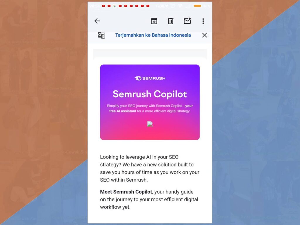 Ditemukan Gambar Semifental Broken Image Icon dari Isi Pesan Email di Kiriman Semrush Copilot